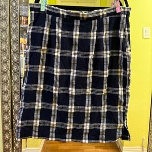 🎀 Modcloth Navy and White Plaid Pencil Skirt